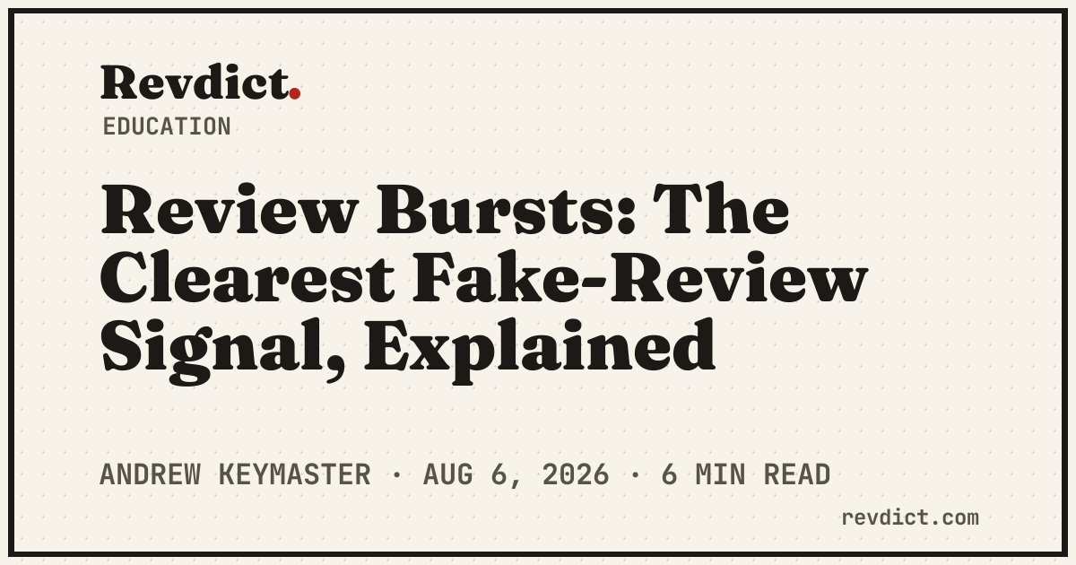 Review Bursts: The Clearest Fake-Review Signal, Explained — Revdict