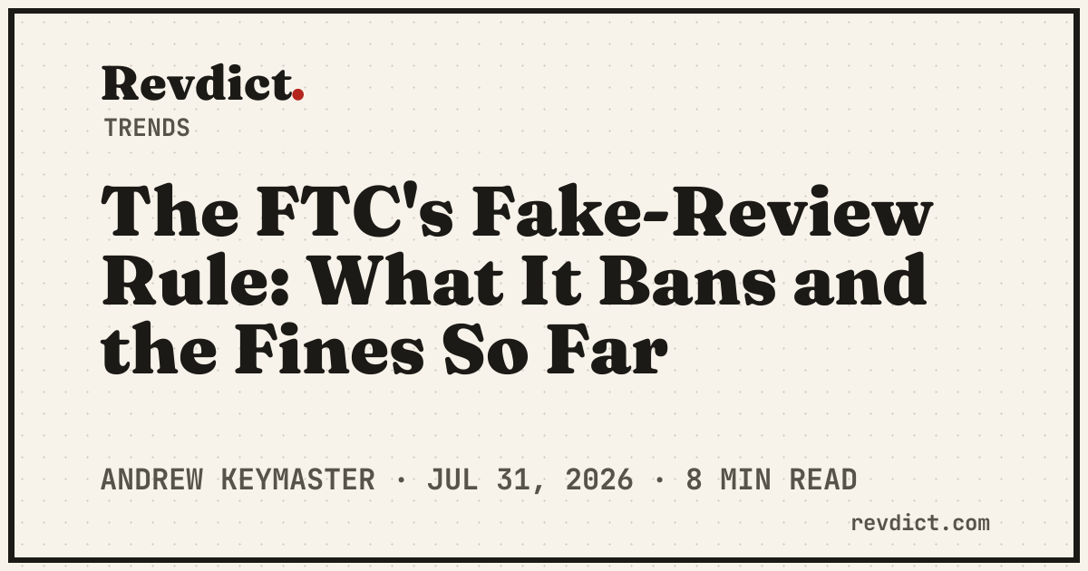 The FTC's Fake-Review Rule: What It Bans and the Fines So Far — Revdict