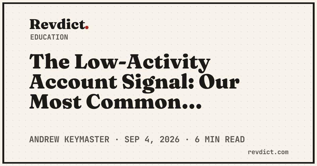 The Low-Activity Account Signal: Our Most Common Fake-Review Flag, Explained — Revdict