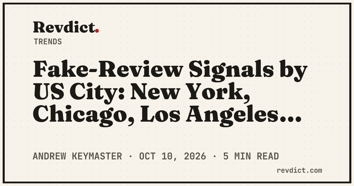 Fake-Review Signals by US City: New York, Chicago, Los Angeles and Miami Compared — Revdict
